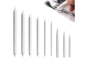 PLABBDPL Lot de 9 Estompeur Dessin, Estompe en Papier, Stylos Mélangeurs, Matériel de Dessin pour Sketch Crayon, Artistes Étudiants, Blanc
