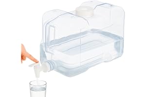 ICHIGO ICHIE Dispensador de Agua para Nevera con Grifo y Asa, Garrafa de Plástico Transparente Reutilizable para Bebidas Frías, Dispensador Portátil Resistente y Libre de BPA, Capacidad de 7.2 litros