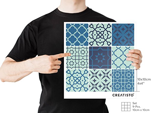 Fliesen-Deko | Dekorations-Fliesenfolie Badfolie Küchen-Fliesen Wanddeko | 10×10 cm Design Motiv Ornament – 9 Stück - 4