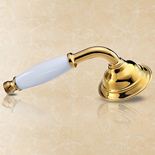 Duschkopf,S R SUNRISE retro Handbrause mit wasserfall anti-kalk Düsen golden Duschkopf messing titan SRSH05J - 3