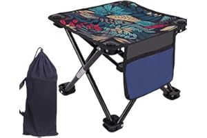 katmerio Sgabello da campeggio, pieghevole, portatile, mini sgabello pieghevole, pieghevole, per campeggio, concerti, pesca, escursionismo con borsa per il trasporto