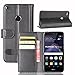 Produktbild 100% Kalbsleder HUAWEI P8 lite 2017/P9 Lite/ Honor8 Lite/ Nova Lite/GR3 2017 Hülle,Frlife | Bookstyle Handyhülle Premium PU-Leder klapptasche Case Brieftasche Etui Schutz Hülle für HUAWEI P8 lite 2017/P9 Lite/ Honor8 Lite/ Nova Lite/GR3 2017 (5.0 Zoll)Schwarz