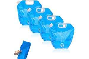 RHHGHY 4 Pezzi Tanica per Acqua Pieghevole, Tanica per Acqua Pieghevole da 10 L con Rubinetto, Tanica per Acqua di Emergenza, Tanica per Acqua per Esterni Viaggio, Barbecue