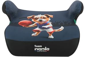 NANIA Fotelik samochodowy podwyższający ISOFIX R129 - Grupa 3 (22-36kg/126-150 cm), wyprodukowany we Francji (ISOFIX LICORNE)