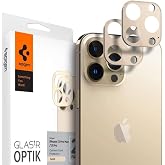 Spigen iPhone 13 Pro Max / 13 Pro ile Uyumlu Kamera Lens Camı Koruyucu GLAS.tR Optik (2 Adet) Gold - AGL04034