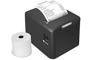 YIWENG Stampante Termica per Ricevute 80mm Stampa Termica Diretta Desktop Connessione USB+LAN Alta velocità con Taglierina Automatica Cestino Carta di Grandi Dimensioni Supporto ESC/POS per