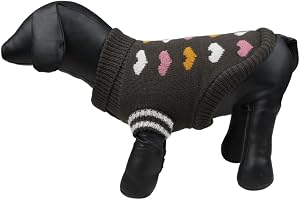 Lulala Turtleneck Dog Sweater - Winter Coat Apparel Classic Cable Knit Clothes with Leash Hole for Cold Weather, Ideal Gift for Pet in New Year (Black, 8 Inch)