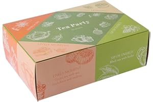 ACORUS - 4 saveurs de thé, belle boite cadeau. Thé vert au fruit de l'argousier et à la mélisse, thé noir aux herbes, thé vert au citron et ginkgo, thé Rooibos à la vanille (40 sachets de thé)