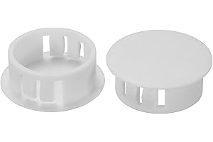 PATIKIL 25mm (1") Tapones Plástico para Agujeros, 60uds Empotrado Tipo Redondo Agujero Tapones Cubierta A Presión Bloqueo Agujero Tubo para Mesa Cocina Gabinete Muebles, Blanco