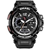 Liiyzy Uhren Männer Military Chronograph Leuchtende Wasserdichte Sportuhr Großes Gesicht Tag Gummi Analog Quarzuhr Mode Luxus Business Kleid für Männer, eine,