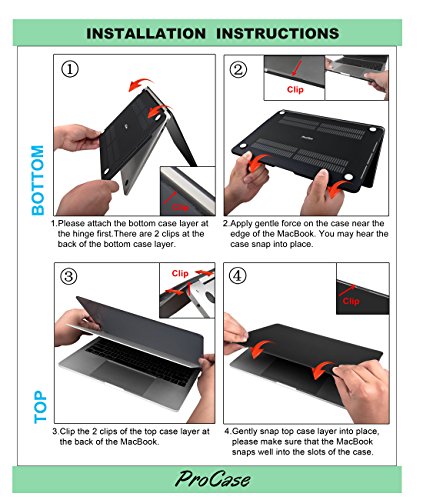 MacBook Pro 13 H  lle 2017 and 2016 Freisetzung A1706 A1708  ProCase Gummierte Harte Fall-Shell-Abdeckung und Tastatur-Haut-Abdeckung f  r Apple Macbo