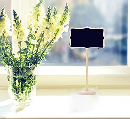 Mini Rechteck Kreidetafeln doppelseitig schwarz Board für Nachricht Board Schilder, Set von 12, Mini Chalkboard Rectangle Shape Blackboards on Stick Stand Place Holder Brand New Wedding Party Decorations - 3