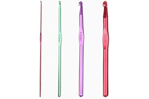 CCLKHY Crochet Hooks, 4 Pcs Multicolor Aluminum Knitting Needles, Crochet Hooks Set for Beginners or Professionals