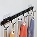 Produktbild EINFAGOOD Türgarderobe Edelstahl, Garderobe Kinderzimmer mit Magie-Klebepads, 6 Türhaken, Einstellbar Nach Dem Wachstum des Kindes, Edelstahlt Schwarz Lackiert