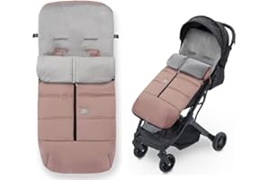 Danielstore Saco Silla de Paseo Saco Polar de Invierno, Desmontable con Cremallera, Cabezal Ajustable, Transpirable e Impermeable Saco Carro de Abrigo para bebés (Rosa Maquillaje Liso)