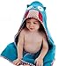 Bigood Baby Cartoon Cotton Animal Hooded Bathrobe Cloak Towel Dark Blue