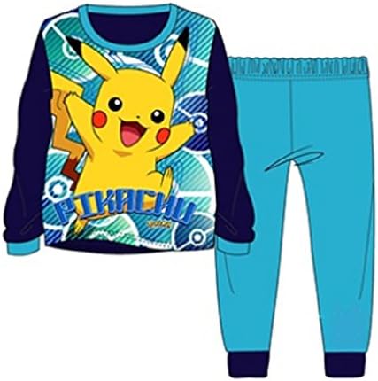 Boys Pyjama Set Age 3 4 5 6 7 8 9 10 11 12 years Batman Spiderman Avengers Pajamas PJs (3-4, Pokemon Blue)