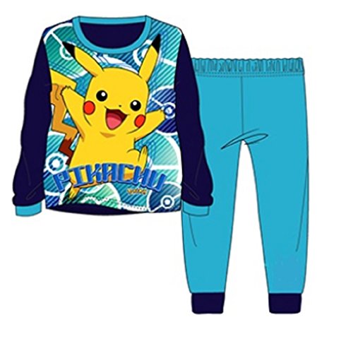 Boys Pyjama Set Age 3 4 5 6 7 8 9 10 11 12 years Batman Spiderman Avengers Pajamas PJs (3-4, Pokemon Blue)