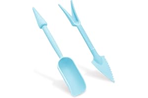 LuckyOpt Transplanting Tool Set, Plastic Soil Hole Puncher Seedling Extractor, Soil Transplanting Tool for Home Planting, Gardening Transplanting Tool for Indoor Outdoor Planting (blue)