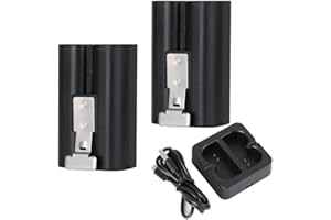 Video Türklingel Akku für Ring, 6040mAh Lithium-Ion Wiederaufladbare Ersatz Akku mit Ring Video Doorbell 2/3/3plus/ 4/ Stick Up Cam(2/3Gen)/ Spotlight Cam Kamera, 3.65V (2 Batterien+1 Ladestation)