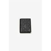Calvin Klein Xl Emblem Aop Emboss C&uuml;zdan, Medium, LV04D1234GUB1, Siyah, erkek
