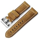 iStrap Uhrenarmband 22mm 24mm 26mm Leder Vintage Militär Uhrenarmband Smart Watch Band Ersatzband für PANERAI 44 Männer für Huawei