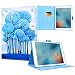 Produktbild Yokata Neu iPad 2017 / iPad 8 Hülle Case Schutzhülle Tasche mit Standfunktion und Auto Sleep / Wake Up Funktion Slim Ultra Dünn Hochwertiges PU Leder Etui Ledertasche für New iPad 2017 / iPad 8 Modell (9.7 Zoll) Tablet Etui - Tiere und Wälder (Blau)