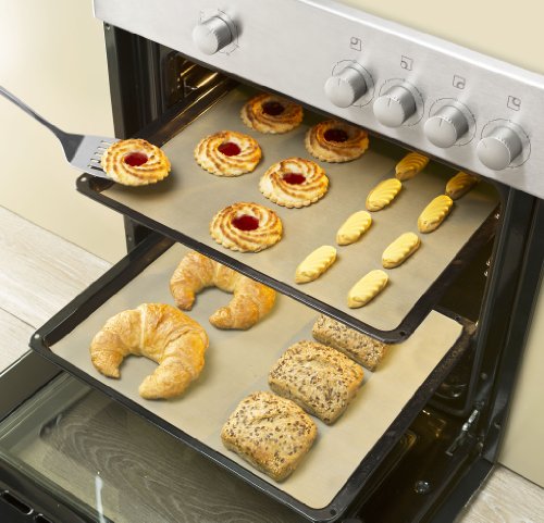 Wenko 2126020500 Dauer-Backfolie Braun – wiederverwendbar, hitzebeständig, spülmaschinenfest, 2er Set, Kunststoff, Braun - 2