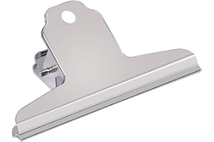 GUOKOFF 160mm Pince Bulldog, 12 Pièces Bulldog Clips Métal Grand, Argent Bulldog Binder Clips, Pinces à Charnière en Métal, Pinces Papier pour Photo, Bureau, l'école