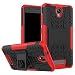 Produktbild Nadakin ZTE Blade L5/L5 Plus Hülle Schutzhülle Hybrid Rugged Phone Case Stoßfest Handys Schutz Cover mit eingebautem Kickstand Shockproof für ZTE Blade L5/L5 Plus (Rot)