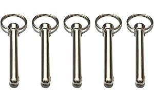 WENXIAW Set di 5 Perni a Sgancio Rapido in Acciaio Inox Spinotti del Gancio con Palla di Fissaggio, Diametro 8 Mm, Lunghezza Totale 72 Mm, per Accessori Barche Come Bimini