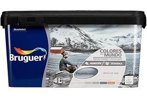 Bruguer Colores del Mundo Pintura para paredes monocapa Escandinavia Matiz de Gris 4 L
