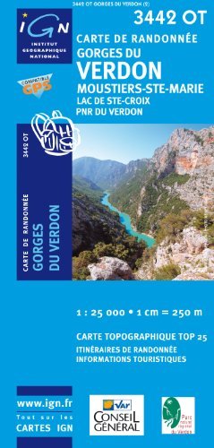 Top25 3442OT ~ Gorges du Verdon carte de randonnée avec une règle graduée gratuite gratuit Top25 3442OT ~ Gorges du Verdon carte de randonnée avec une règle graduée gratuite gratuit