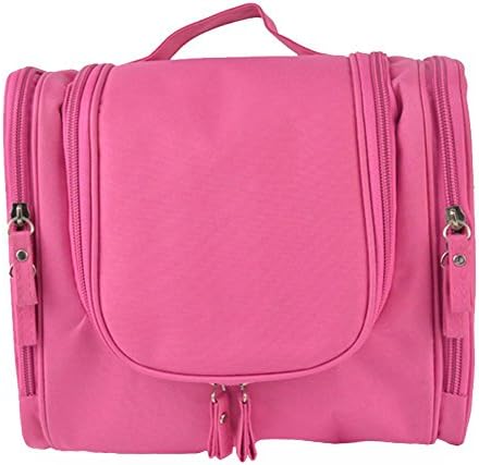 Fieans Multi-functions Waterproof Polyester Bathroom Organizer Storage Bag Toiletry Bag Cosmetic Bag (Rose red)