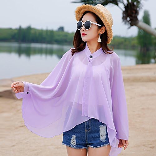 LLZWJ Shawl/Sunscreen/Decoration/Gift/Scarf Women'S Bike Driving Sunscreen Shawl Variety Uv Protection Multi-Function Sunscreen Clothes Scarf Beach Towel Purple