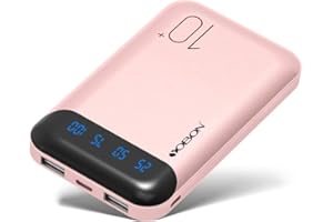 YOBON Power Bank 10000mAh Przenośna ładowarka do Telefonu Komórkowego Zewnętrzny Akumulator z 2 wyjściami USB 2.4 A i Wejściem USB C Kompatybilny z Huawei iPhone iPad Samsung Android Tablet (Mini Pink)