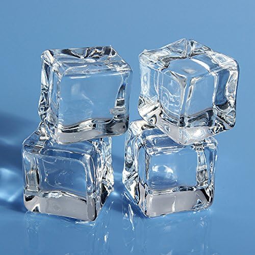 Aliciashouse 16pcs Square Fake Scatters Artificial Acrylic Ice Cubes Crystal -1.0cm
