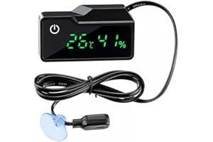 DONGKER Termometro Igrometro per Rettili,2 in 1 Misuratore Temperatura per Acquario con Display Digitale LED e Sonda per Serbatoio di Pesce e Tartarughe