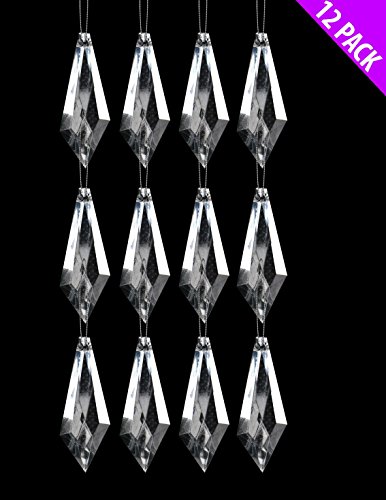 12 Tränentropfen-Juwelen aus Acryl-Kristall, Diamante-Tropfen, Weihnachtsbaumkugeln, Hochzeits- oder Partydekoration, Wandbehang, Eiszapfen-Ornamente