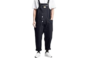 Gefomuofe Peto para hombre, suelto, peto, pantalones de trabajo, ajustables, vintage, mono, elegante, peto, pantalones vaqueros, monos, ropa de trabajo, monos