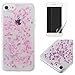 Produktbild Handyhülle für iphone 7 Plus/iphone 8 Plus Hülle Silikon Glitzer Herz mit [Display Schutz Folie] ,OYIME Glänzend Paillette Design Weich Dünn Schlank Schutzhülle Tasche Stoßfest Kratzfeste Etui Glitter Love-Heart Slim Thin Bumper Cover Case and Folie für Apple iphone 7 Plus/iphone 8 Plus - Rosa