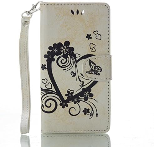 BONROY® Magnetic Flip Cover for Wiko Lenny 3,Meaning the heart of love Embossing Wallet Case with Hand Strap for Wiko Lenny 3, Premium PU Leather Folio Style Retro PU Leather Wallet Flip with Card Slots and Stand Function Case Cover for Wiko Lenny 3