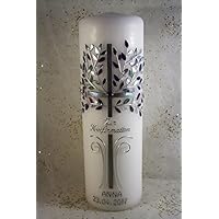 Konfirmationskerze K-104l in vers. Farben inkl. Namen und Datum - auch zur Kommunion