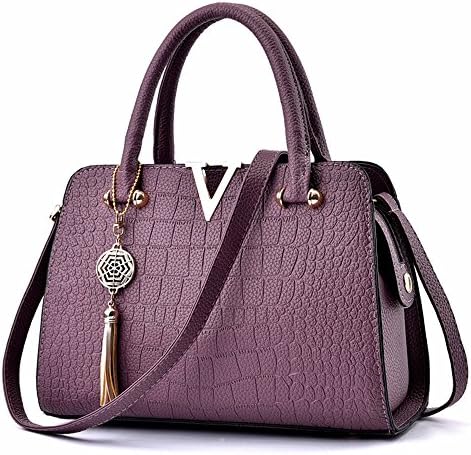 Dark Purple Handbags Female Top Handle Bags Womens Handbags Faux Leather Celebrity Style Totes Shoulder Bag