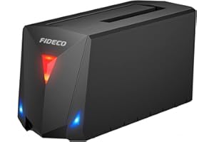 ‎FIDECO FIDECO Festplatten Dockingstation, USB 3.0 Docking Station für 2,5 oder 3,5 Zoll SATA HDD SSD, Festplattengehäuse mit 12V Netzteil, Unterstützt Maximal 18TB Festplatte