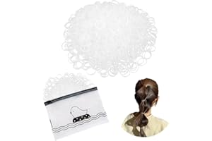 DAZISEN Pack of 1000 Small Mini Elastic Hair Bobbles Hair Rubber Bands Transparent Rubber Hair Bands Suitable for Girls, Children, Hair Braids, Wedding Hairstyle, Small Dreadlocks