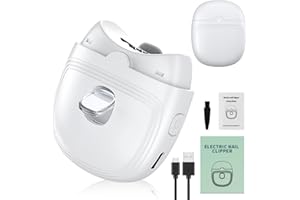 HRKVSK Elektrischer Nagelknipser, Automatischer Nagelknipser mit Licht, Wiederaufladbare Nagelknipser, Baby Nagelfeile Elektrisch für Kinder, ältere Menschen, Erwachsene, Maniküre