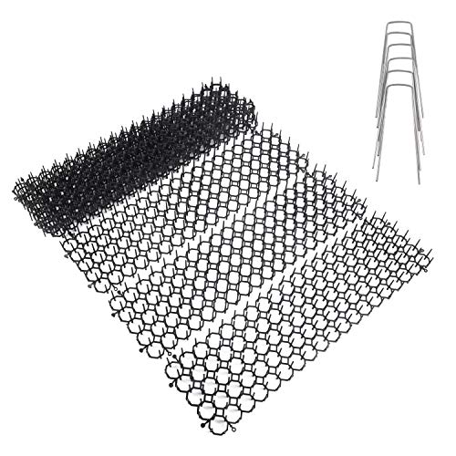 Estera Espanta Gatos con Púas GarMills Paquete de 6 Repelente Humano de Plástico para Jardín Interior y Exterior Freno de Plagas Incluye 6 Grapas de Jardín