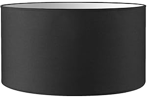 HOME SWEET HOME COLLECTION Home Sweet Home Moderno Pantalla Bling | cilindro | 50/50/25cm | Negro | Pantalla de lámpara de tela de algodón | para casquillo de lámpara E27 | probado RoHS | para lámpara colgante