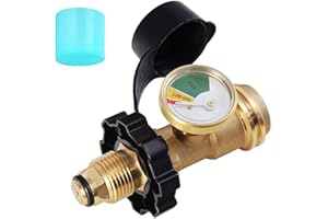 FIYSON POL Propane Gas Meter Tank Gauge Level Indicator for QCC1 Propane Tank Gas Cylinder Propane Gas Gauge Pressure Meter Leak Detector Gas Tank Interface Copper Fittings for BBQ,Gas,Grill Cylinder
